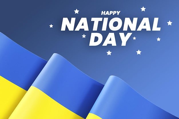 PSD ウクライナの旗のデザイン国家独立記念日バナー編集可能なテキストと背景