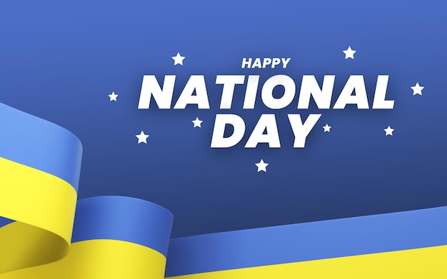 Ukraine flag design national independence day banner editable text and background