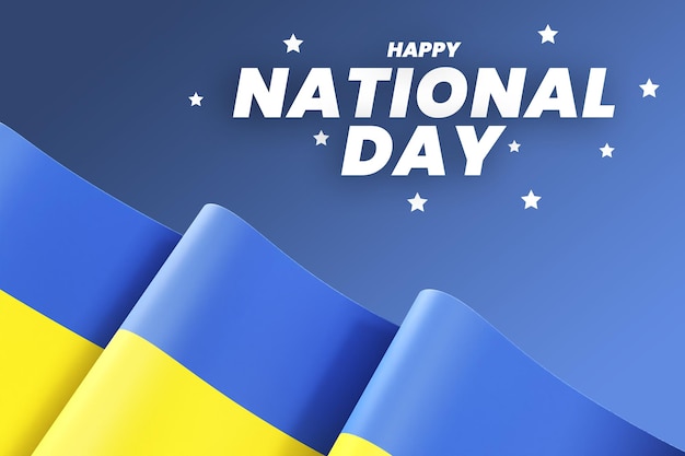 PSD ukraine flag design national independence day banner editable text and background