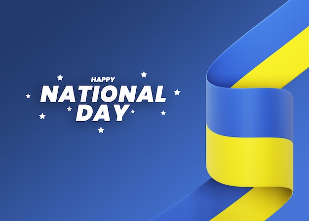 Ukraine flag design national independence day banner editable text and background