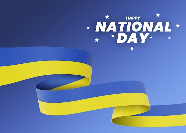 Ukraine flag design national independence day banner editable text and background