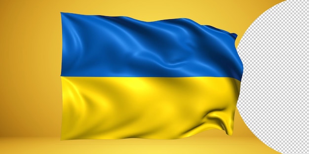 Ukraine waving flag png on transparent background