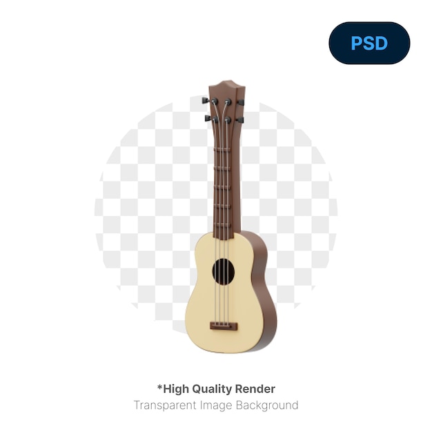 PSD ukulele 3d icon premium psd