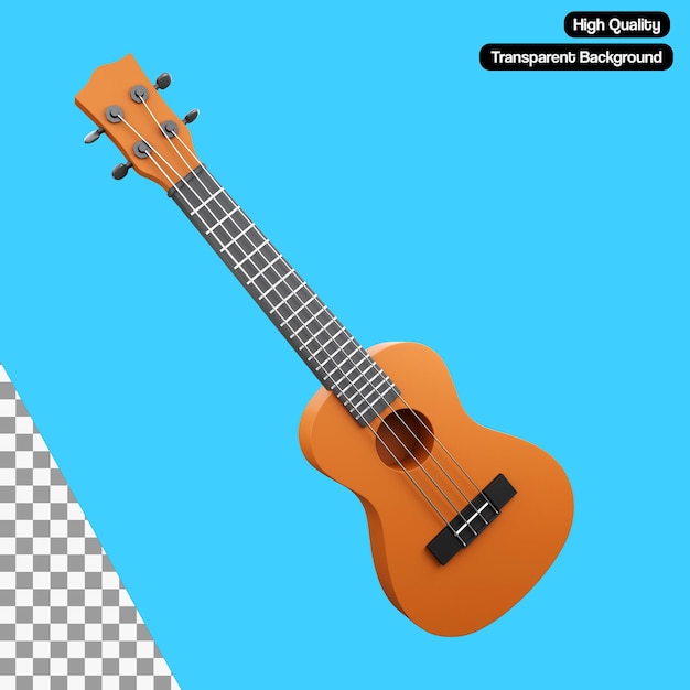 Ukulele 3d Ilustracja Psd Przezroczyste Tło