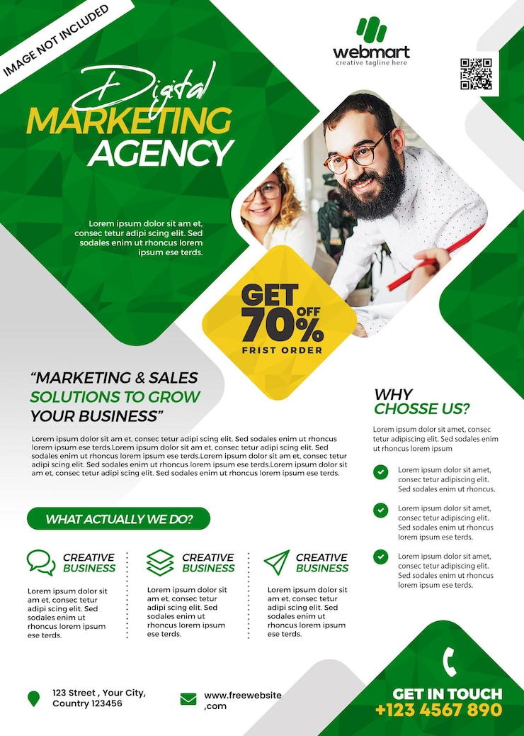 PSD ulotka agencji marketingu cyfrowego