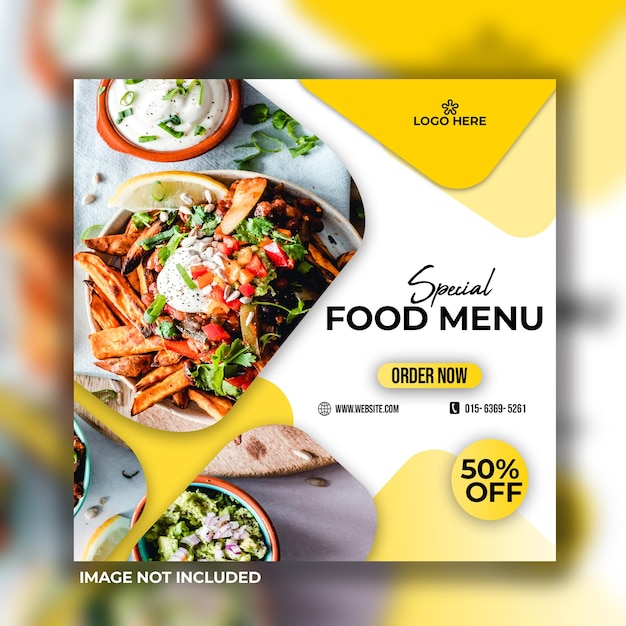 Ulotka dotycząca menu żywności przeznaczonego dla restauracji.