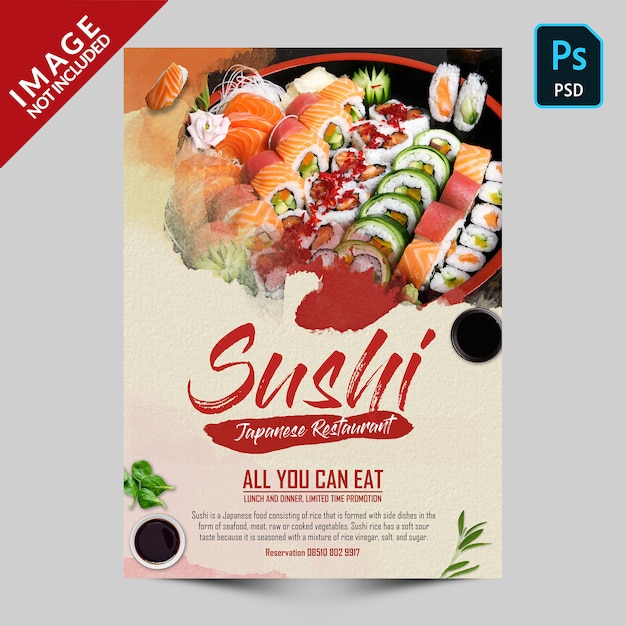 PSD ulotka promocyjna sushi