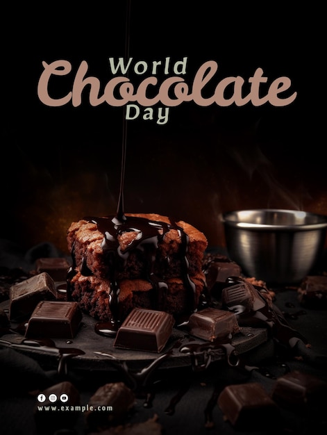 PSD ulotka psd z okazji dnia czekolady przykuwające uwagę i żywe projekty na wydarzenie z okazji dnia czekolady
