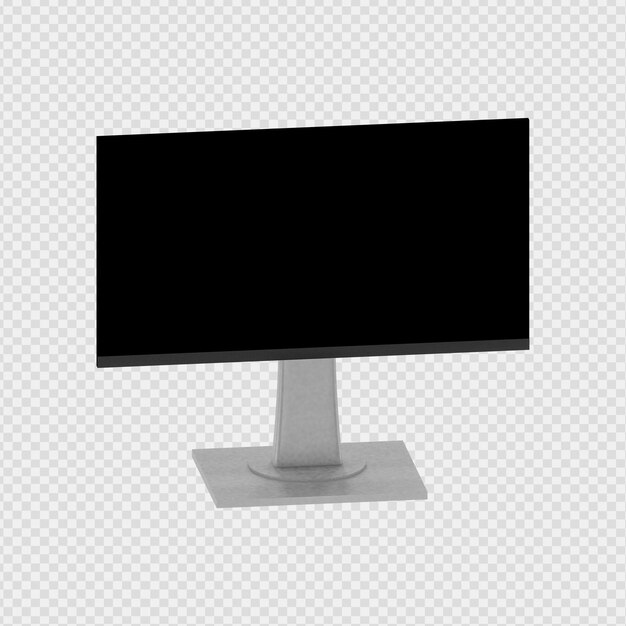 PSD ultra dunne 3d-monitor zonder achtergrond psd