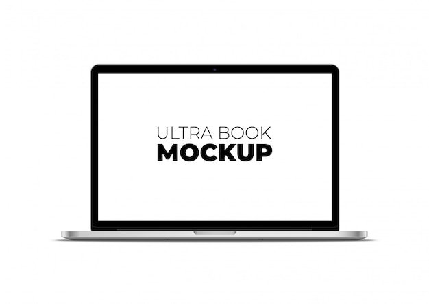 PSD ultrabookの正面図のモックアップ