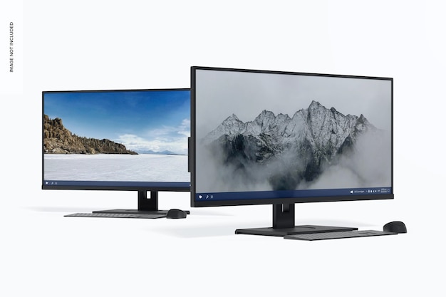 PSD ultrawide computer monitors mockup