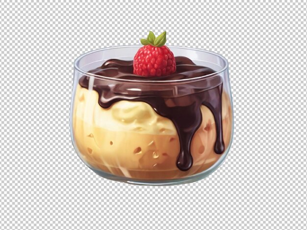 Umble pudding cake on transparent background