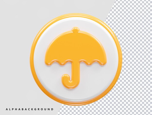 Umbrella icon render 3d rendering illustration