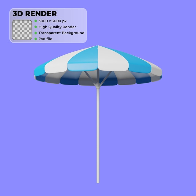 Umbrella outdoor summer party 3d render icon 2