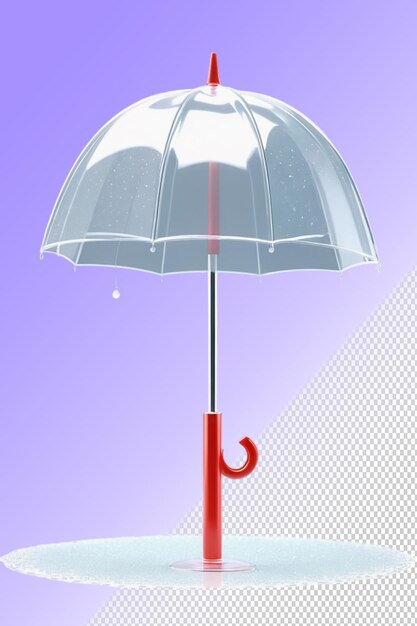 PSD an umbrella with a red handle that says rain on it