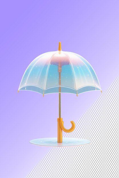 PSD an umbrella with a yellow handle is shown with a purple background