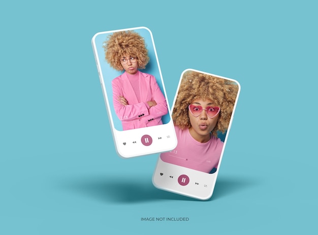 Unbranded Smartphone Template with Customizable Design for UIUX Product Showcase 3D Render