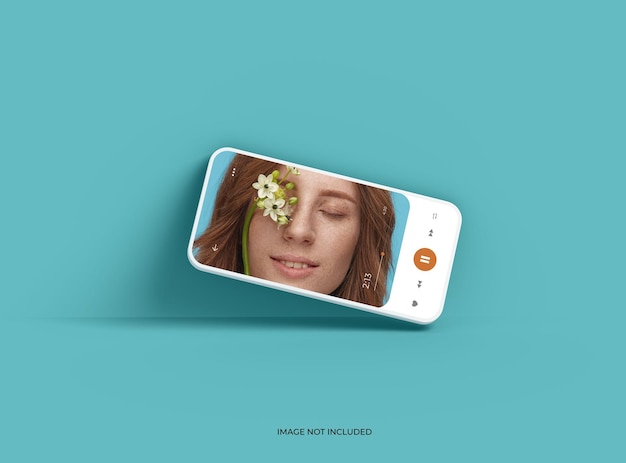 PSD unbranded smartphone template with customizable design for uiux product showcase 3d render