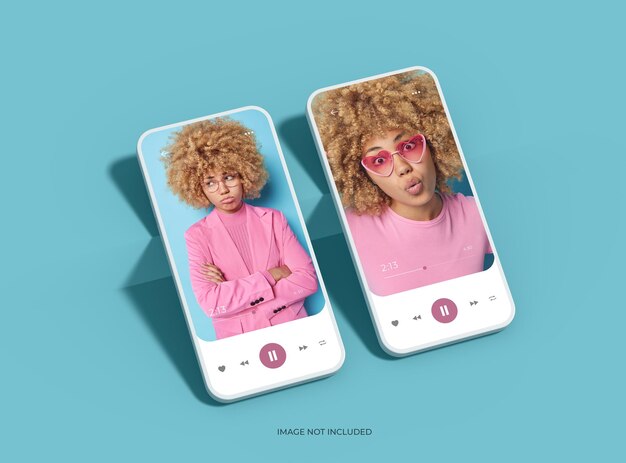 PSD unbranded smartphone template with customizable design for uiux product showcase 3d render