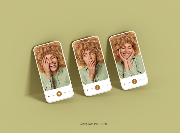 Unbranded smartphone template with customizable design for uiux product showcase 3d render