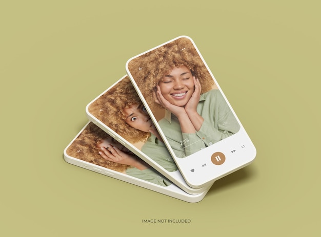 Modello di smartphone senza marchio con design personalizzabile per il rendering 3d della vetrina dei prodotti uiux