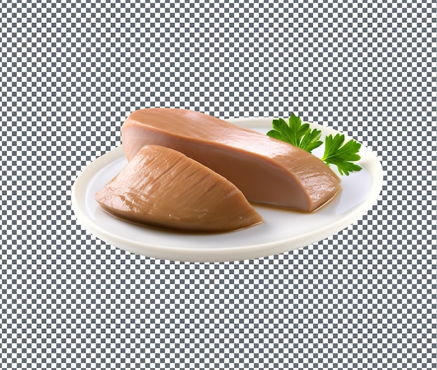 PSD uncooked goose liver isolated on transparent background