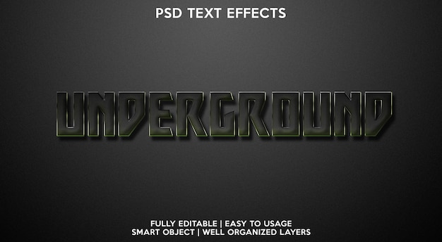 PSD Подземный текстовый эффект