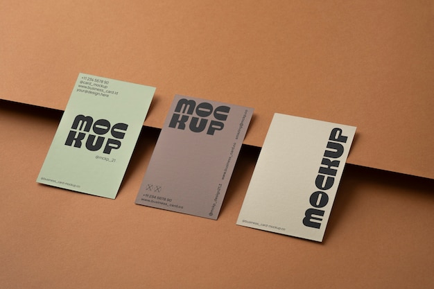 PSD undersaturated earth tones business card mockup