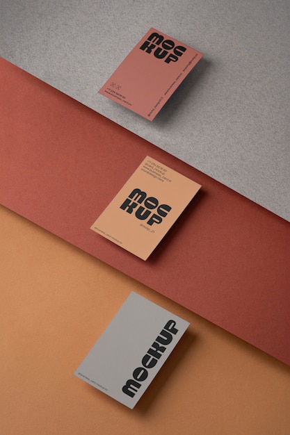 Undersaturated earth tones business card mockup