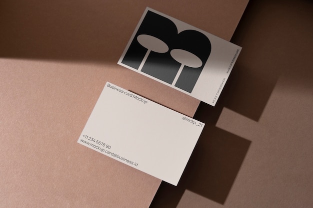 PSD undersaturated earth tones business card mockup