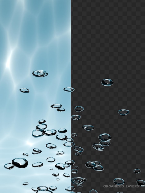 PSD underwater bubbles flowing overlay