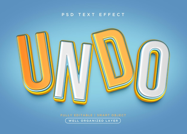 Undo 3d style text effect