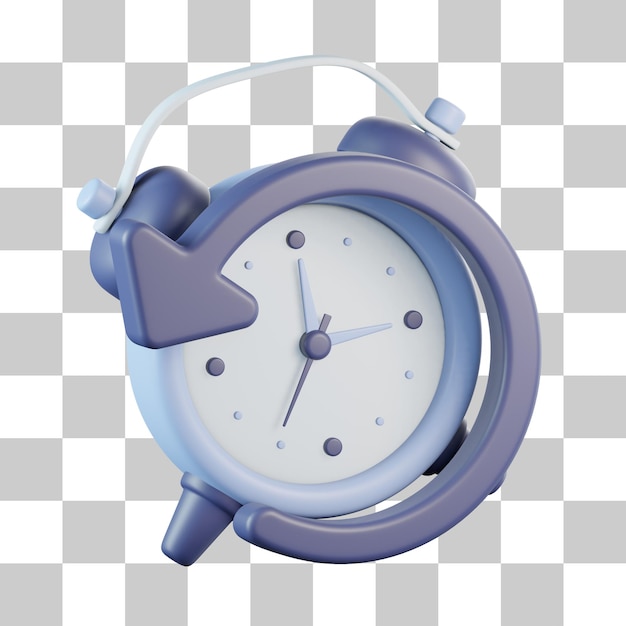 PSD undo alarm clock 3d icon