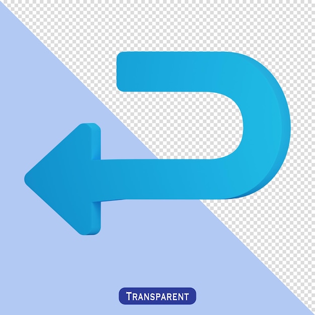 PSD undo arrow icon in 3d style