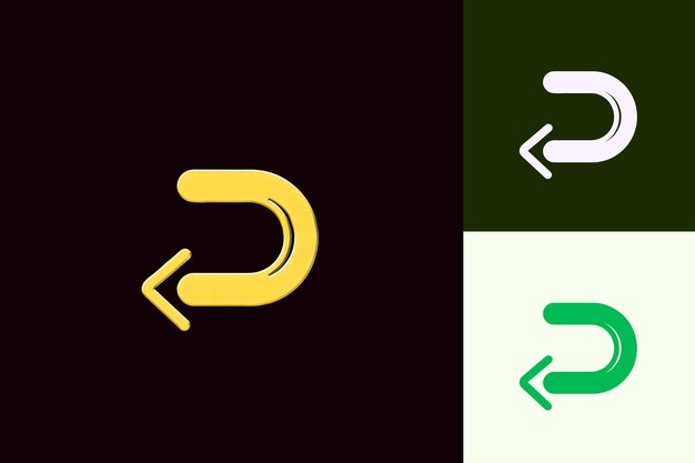 undo icon with an arrow pointing to the left and a small loo abstract minimalist icon designs