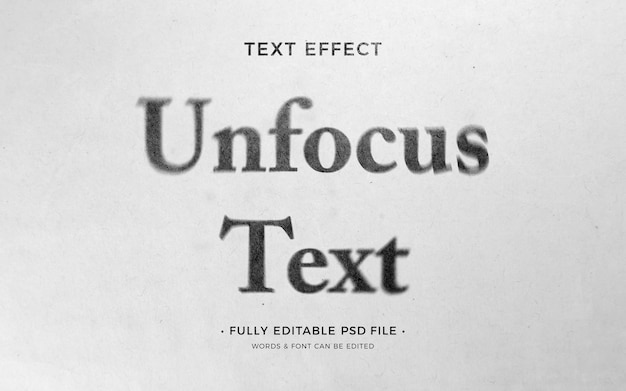 Unfocus text effect