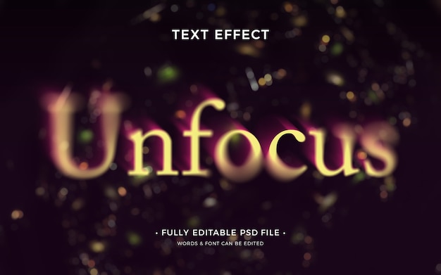 PSD unfocus text effect