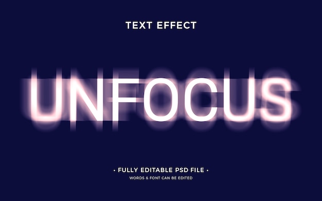 PSD unfocus text effect