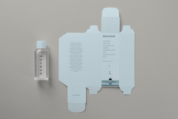 PSD mockup di scatola cosmetica spiegata