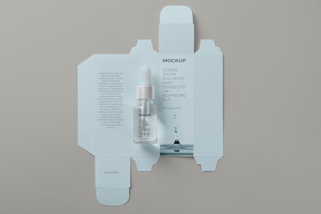 Mockup di scatola cosmetica spiegata