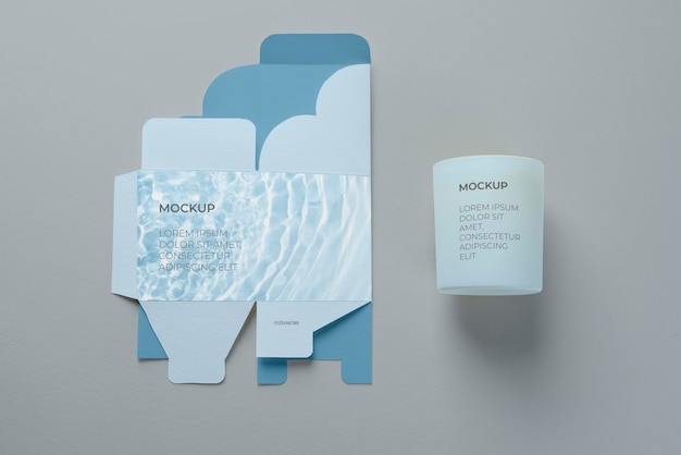 Mockup di scatola cosmetica spiegata