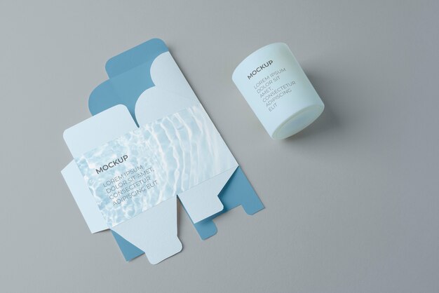 Mockup di scatola cosmetica spiegata