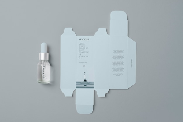 PSD mockup di scatola cosmetica spiegata