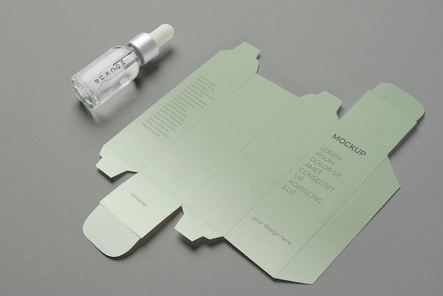 Mockup di scatola cosmetica spiegata