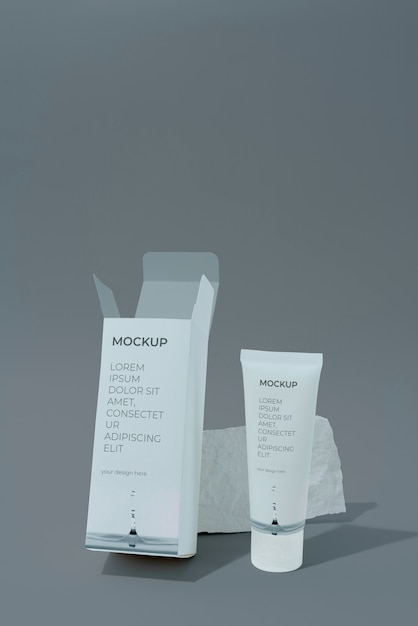 PSD unfolded cosmetic box mockup