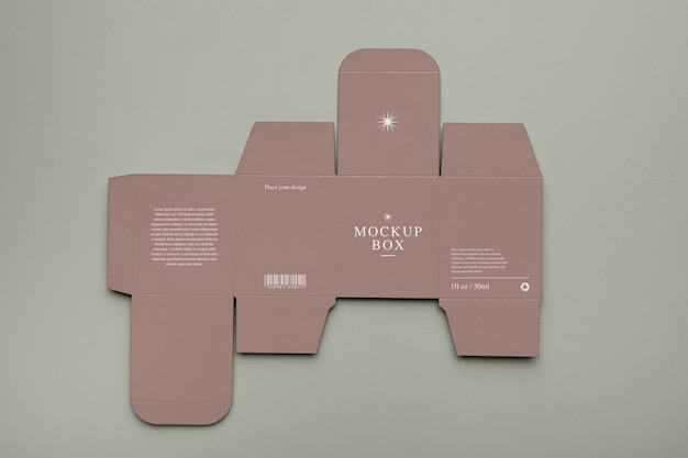 unfolded rectangle paper box mock-up