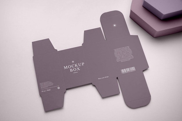 PSD unfolded rectangle paper box mock-up