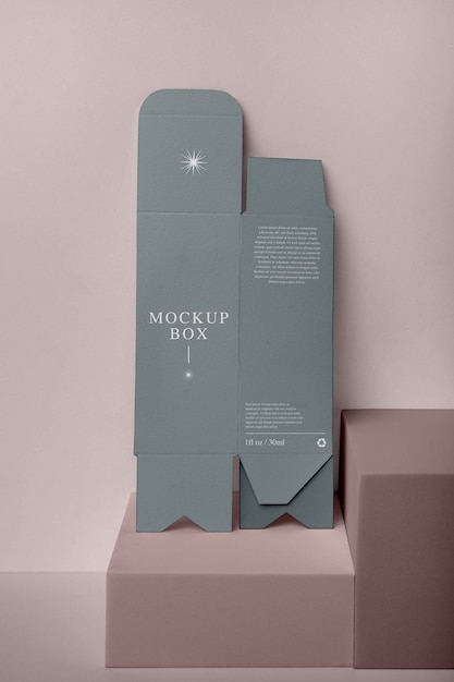 PSD unfolded rectangle paper box mock-up