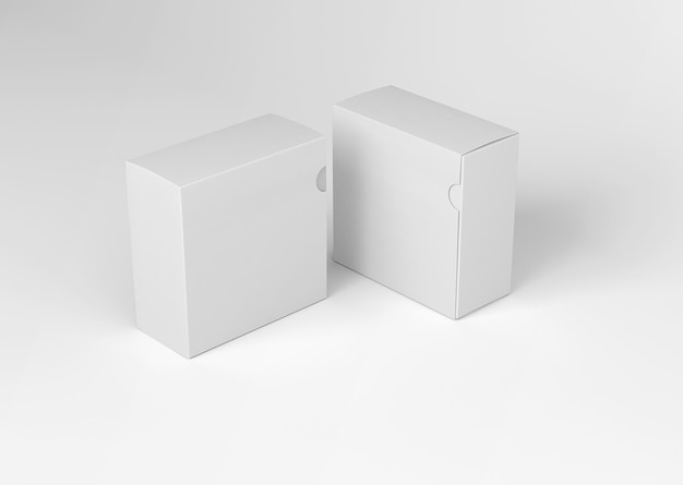 PSD unfolded square box mockup