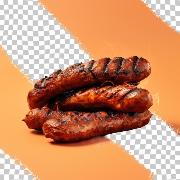 PSD unhealthy sausage on a transparent background